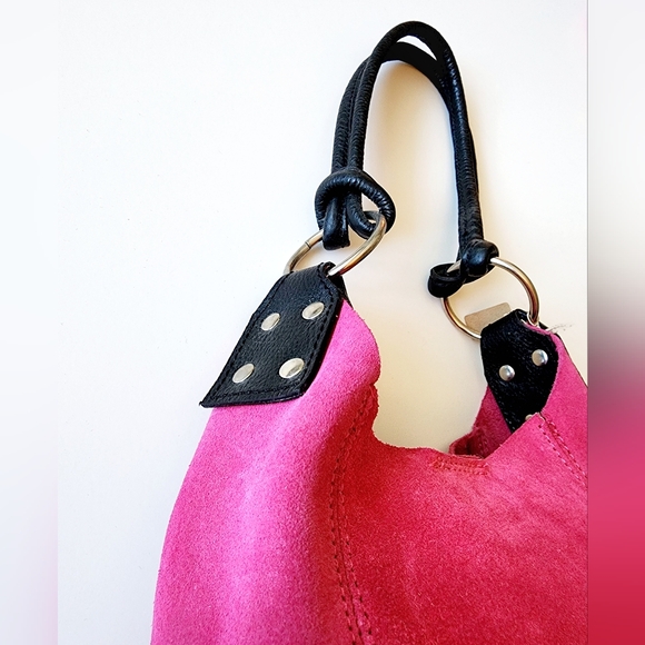 Pink Suede Small Handcrafted Handbag. NWOT - Picture 3 of 4